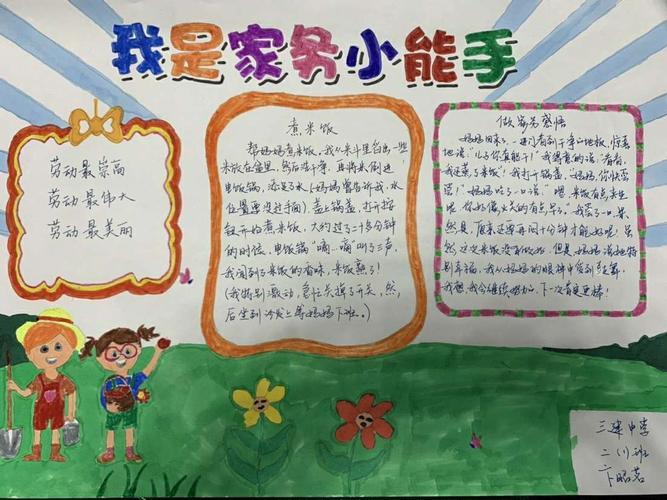 创造美好生活小报劳动节最光荣小能手手抄报版权可商用第二师三建中学
