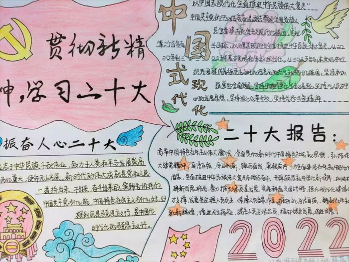 贯彻新精神学习二十大手抄报