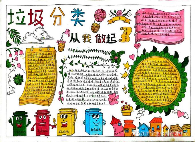 第五张4第四张3第三张2第二张1第一张垃圾分类我先行手抄报怎么画