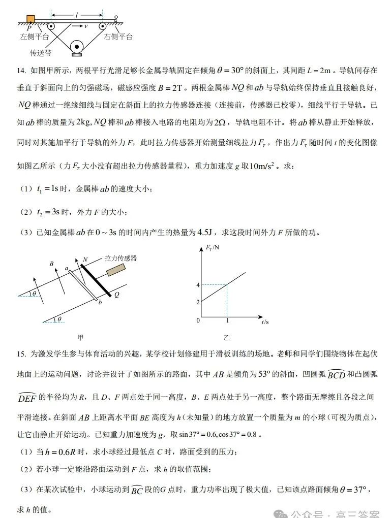 2024安徽省新高考适应性测试(九省联考)物理试题及答案