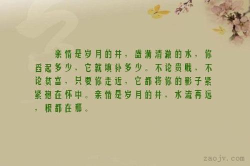 浓浓的亲情句子 关于亲情的优美句子