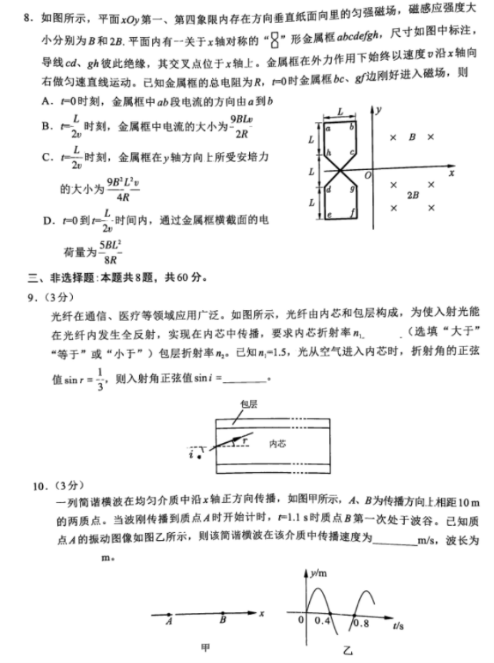 2024届福建六市联考物理试题含参考答案