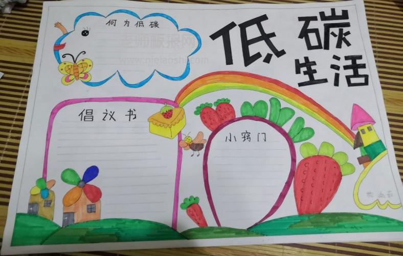 低碳生活手抄报版面设计图片何为低碳 - 手抄报版面