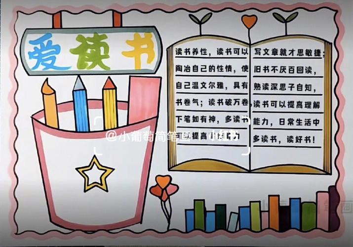简单好看又好画喔读书手抄报 读书小报 阅读手抄报 世界读书日