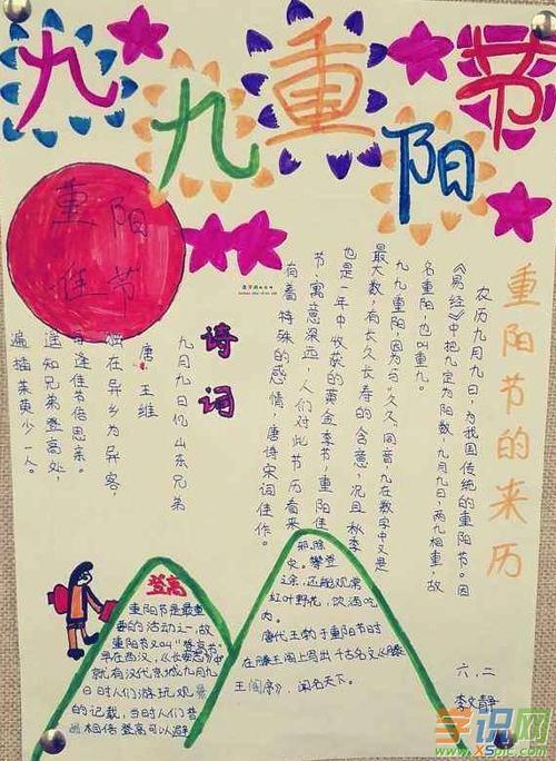 九九重阳节手抄报学生书画作品