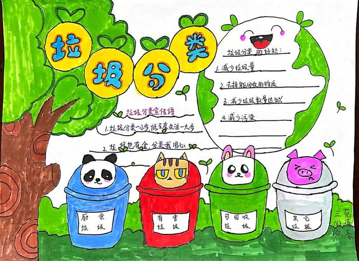 垃圾分类高清手抄报图片