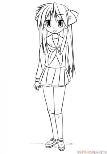 动漫女孩简笔画教程