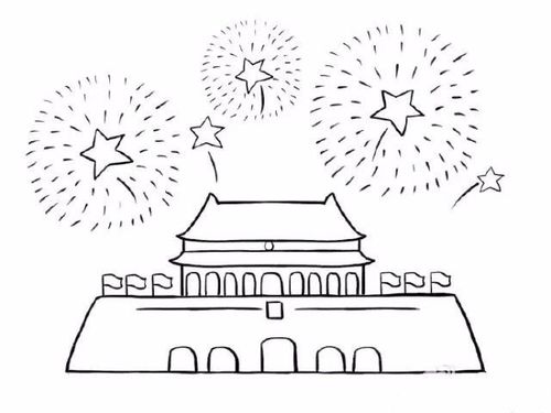 国庆主题简笔画一起学一学画一画吧