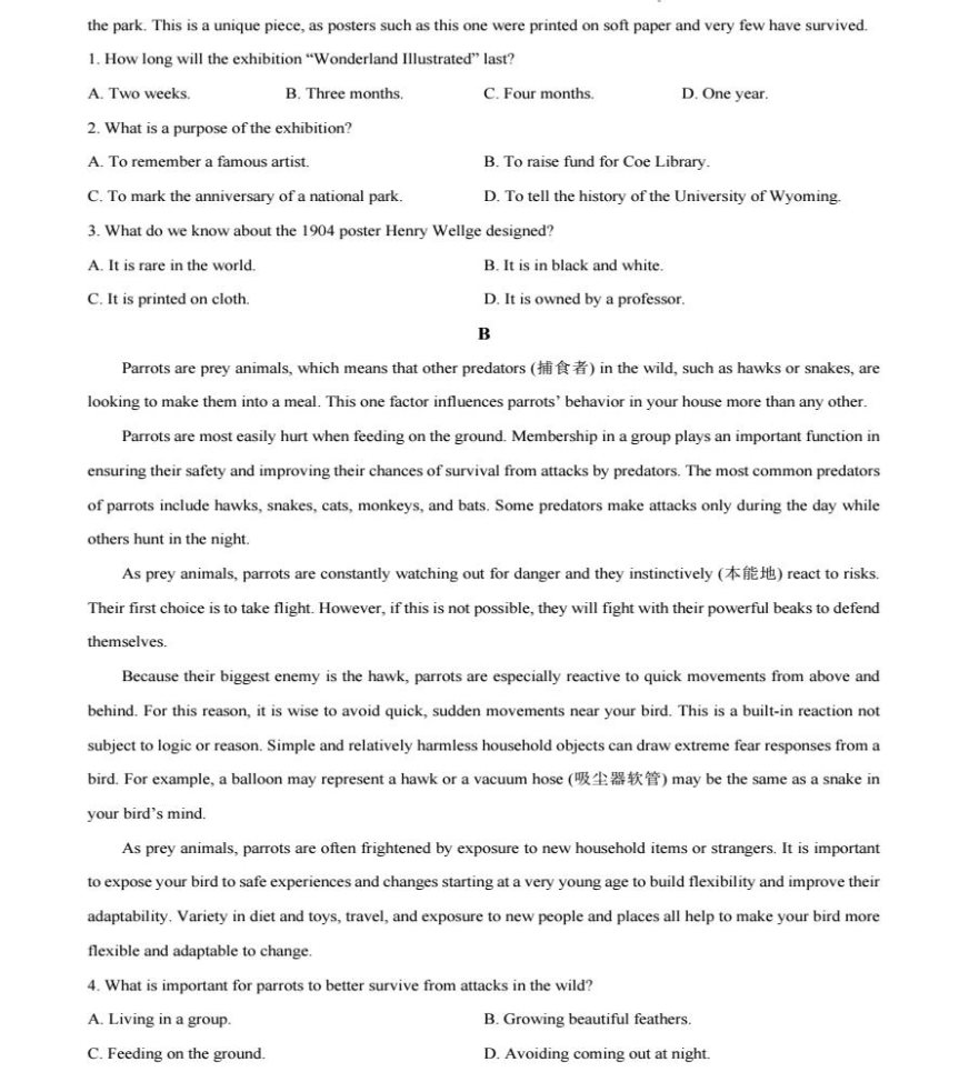 2024新高考九省联考英语试卷及参考答案