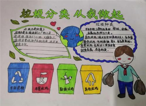 垃圾分类从我做起手抄报三年级