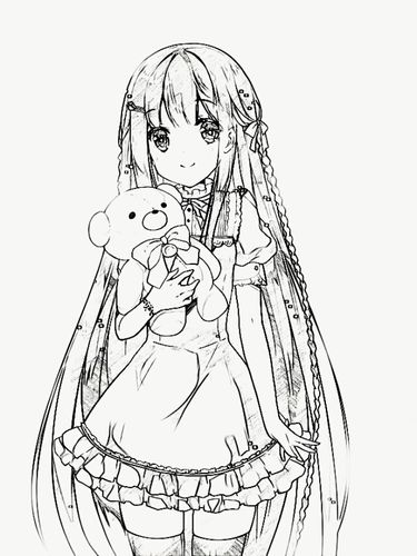 简笔画 线稿 黑白配 动漫 唯美 壁纸 插画 头像 可爱 唯美 二次元 美 分享 