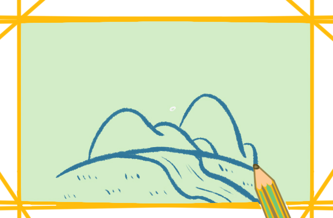 一步一步画山水风景简笔画图片教程