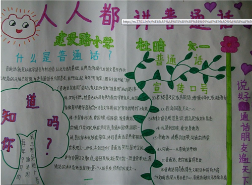 推广普通话手抄报普通话宣传标语精选80句普通话演讲稿优秀范文普通话