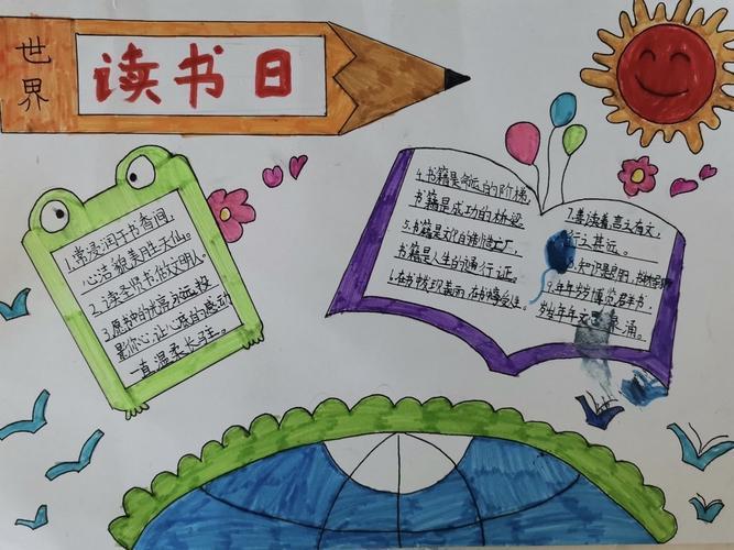 23世界读书日之读书笔记手抄报活动金港小区图书馆世界读书日手抄报