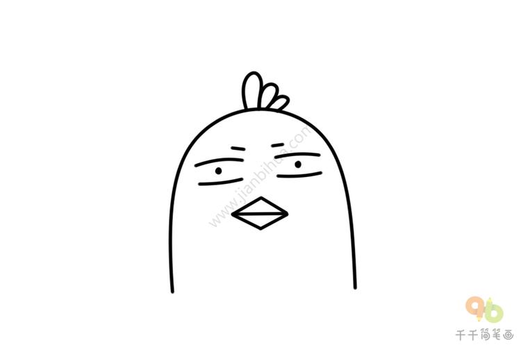 创意动物简笔画瞪眼的小黄鸡头像手帐素材简笔画