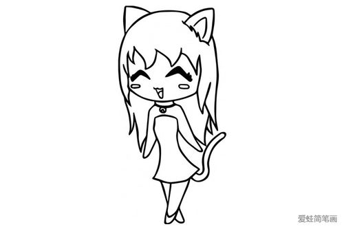 美少女简笔画图片