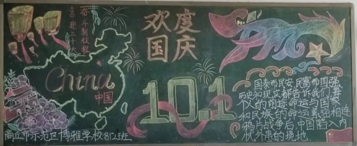 庆国庆黑板报简单漂亮