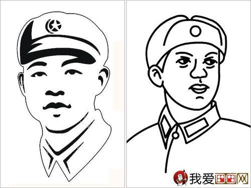 简笔画革命英雄画像