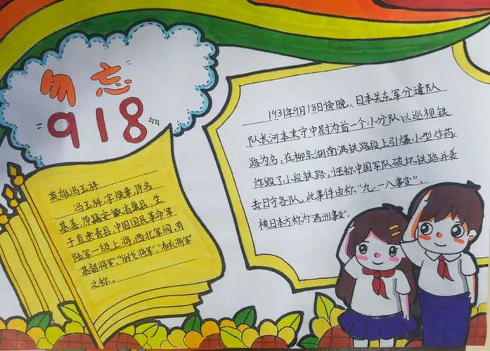 勿忘九一八事变手抄报九一八事变手抄报精选10张