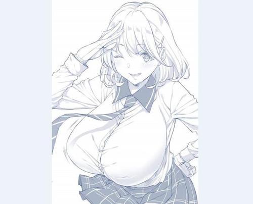 女生巨乳简笔画
