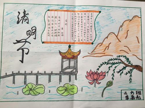 一年级清明节祭烈士漫画手抄报清明节手抄报