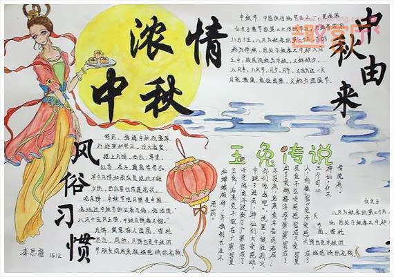 中秋节手抄报简单有关中秋节的手抄报