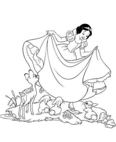 黑白简笔画故事涂色
