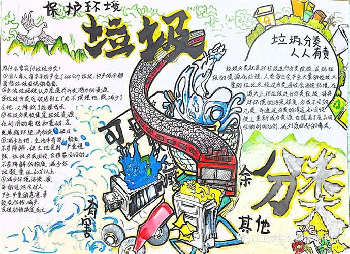 2第二张1第一张垃圾分类我先行手抄报怎么画