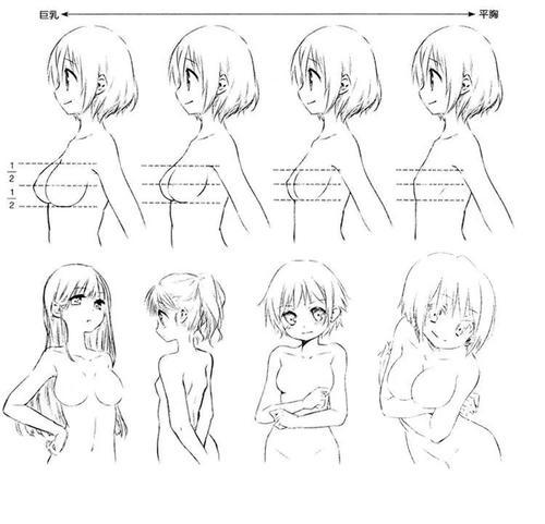乳房美女简笔画