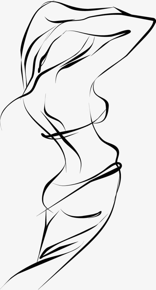 女性体型曲线简笔画