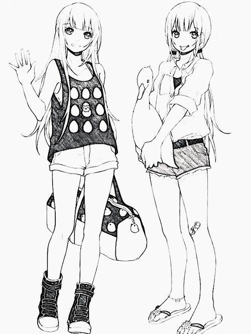 动漫女生全身简笔画视频