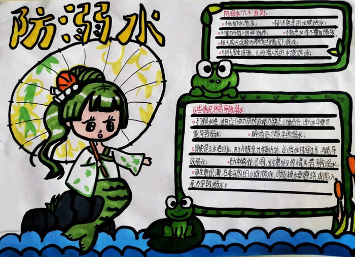 防溺水手抄报简单好画