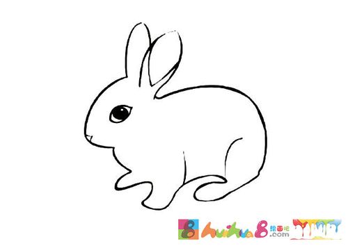 卡通呆萌小兔子简笔画图片