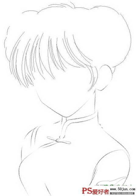 少女的胸简笔画教程