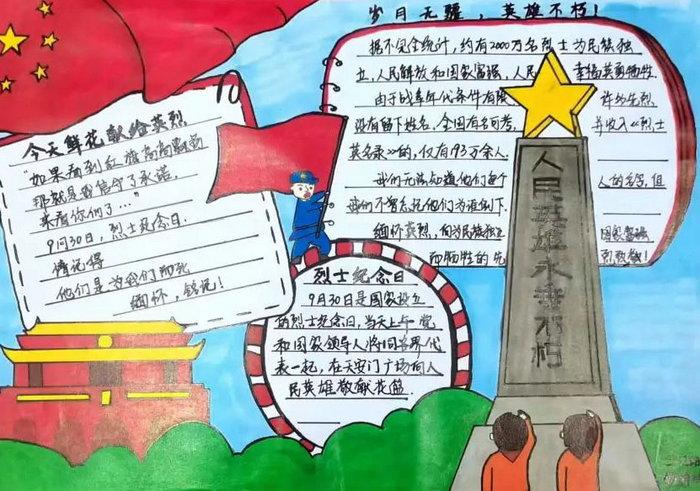 缅怀革命先烈传承红色精神烈士纪念日手抄报内容