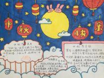 中秋团圆节手抄报图片 最新中秋节手抄报成品金秋月正圆请为孩子