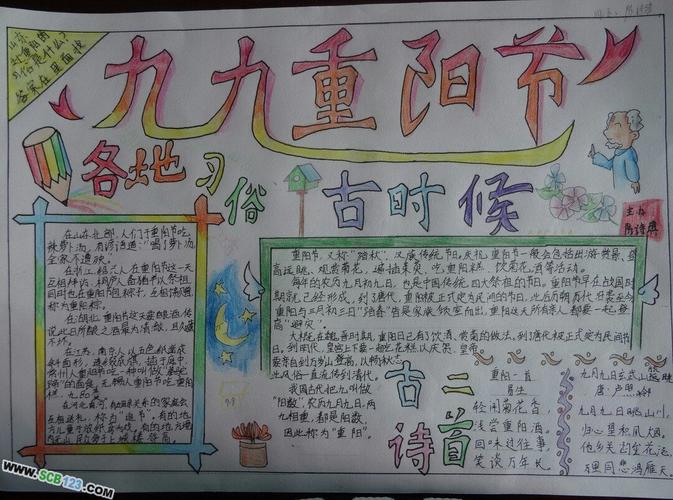 怎样做重阳节手抄报图片a4纸