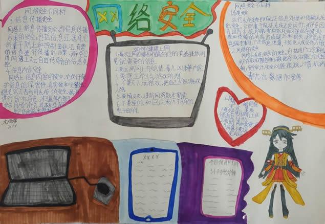 网络安全在身边手抄报三年级