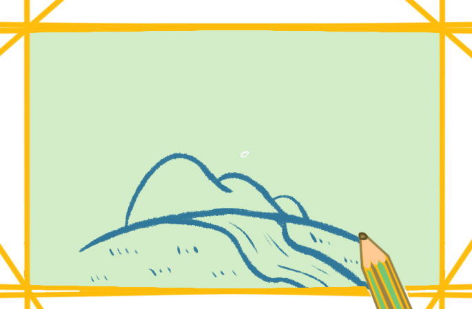 一步一步画山水风景简笔画图片教程