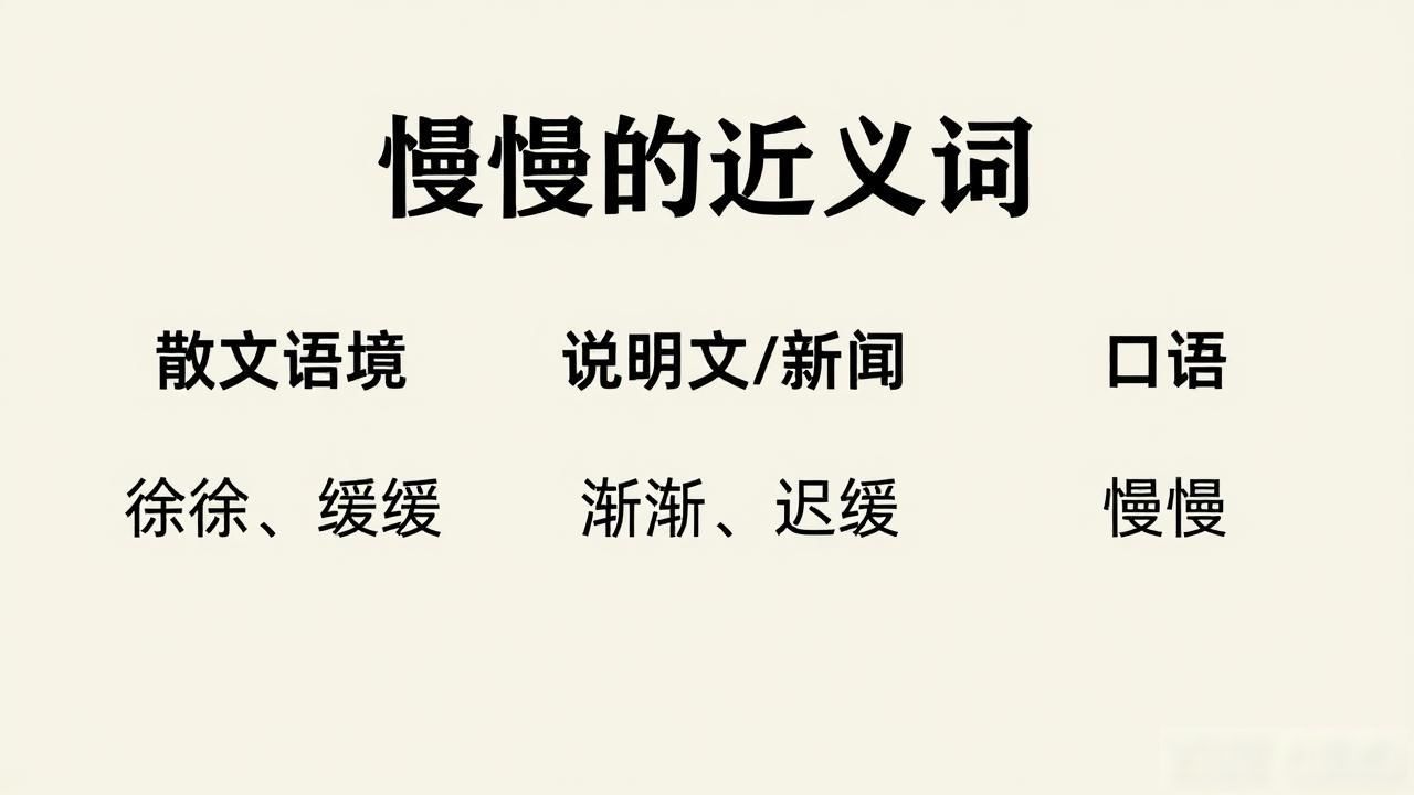 慢慢的近义词