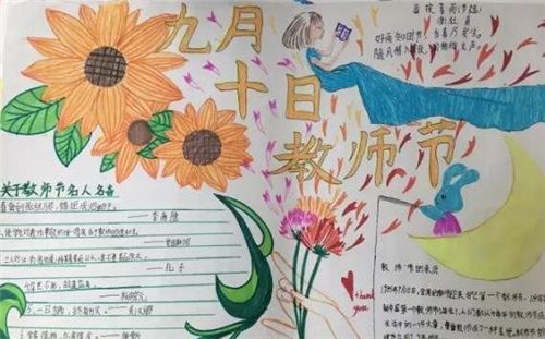精简又创意感恩教师节手抄报