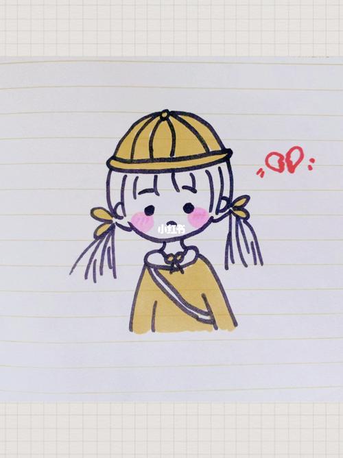 可爱呆萌简笔画女孩