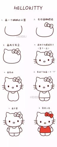 简笔画教程功夫熊猫和hellokitty快和宝贝一起学习吧