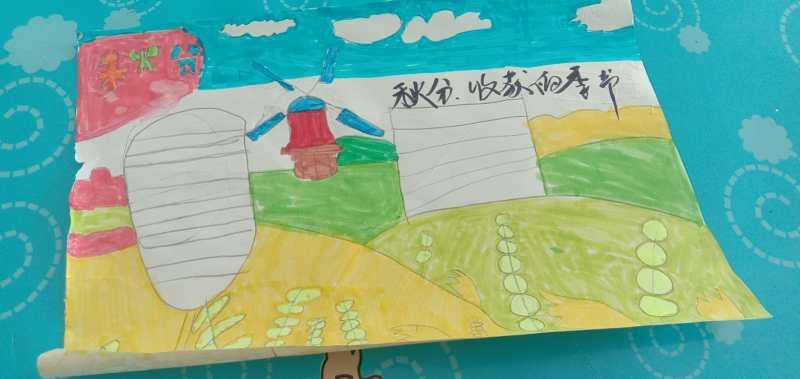 幼儿园还以秋天的丰收为主题开展了亲子手抄报活动家长和孩子们一