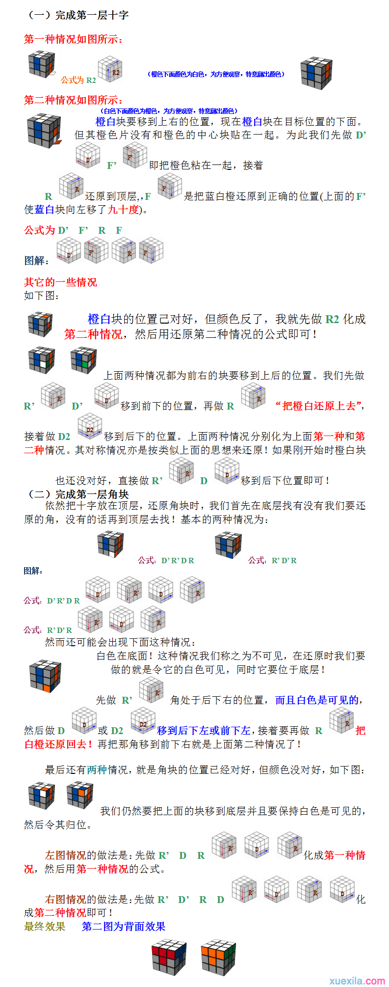 三阶魔方公式图解与口诀是什么