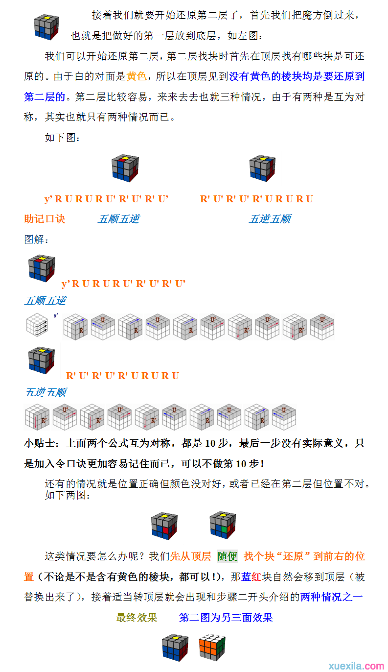 三阶魔方公式图解与口诀是什么